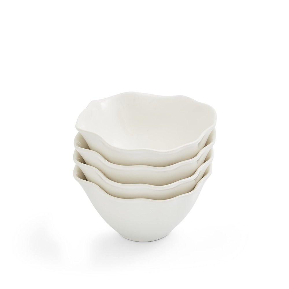 Portmeirion Sophie Conran Floret All-Purpose Bowl, Cream  Elegant Stoneware with Fluted Texture, Perfect for Salads, Soups, Cereals & Snacks  Durable, Versatile, Stylish Diningware