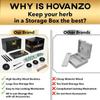 HOVANZO Premium Large Bamboo Storage Box with Removable Tray - Storage Wood Box for Herbs and Accessories - Storage Box Set with Combination Lock - Smell Proof Container with Accessories view 2