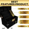 HOVANZO Premium Large Bamboo Storage Box with Removable Tray - Storage Wood Box for Herbs and Accessories - Storage Box Set with Combination Lock - Smell Proof Container with Accessories view 4