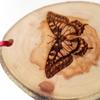 Butterfly Wood Ornament, Tree Slice Decorative Butterfly Hanging view 2