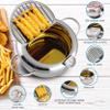 Houseables Mini Deep Fryer, Japanese Frying Pot, Stove Top Deep Fryer Pot, Frying Pot with Basket, with Lid, Temperature Gauge, Oil Drain Rack, Small, Baby, Tempura, Stainless Steel, 2.3 Quarts (2.2L) view 2
