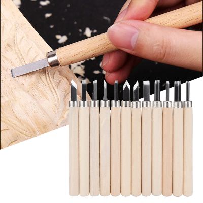 Wood Carving Tool Set, Professional 12Pcs Hand-Made Wood Engraving Portable for Wood Clay Rubber Linoleum Blocks for Carving