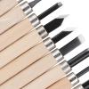 Wood Carving Tool Set, Professional 12Pcs Hand-Made Wood Engraving Portable for Wood Clay Rubber Linoleum Blocks for Carving view 3