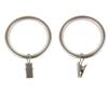 1-7/8 inch Noise-Canceling Curtain Rings w/Clip (Set of 10) - Satin Nickel view 1