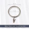 1-7/8 inch Noise-Canceling Curtain Rings w/Clip (Set of 10) - Satin Nickel view 2