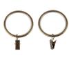 1-7/8 inch Noise-Canceling Curtain Rings w/Clip (Set of 10) - Antique Brass view 1