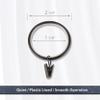 1-7/8 inch Noise-Canceling Curtain Rings w/Clip (Set of 10) - Black view 2