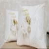 A&C Quinceaeras and More Wedding Pillow, Wedding Kneeling Pillow, Wedding Gift, Wedding Decorations 552 (White Gold, Album) view 3
