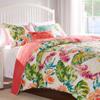 Greenland Home Tropics Palm Leaves Coastal Cotton Blend Quilt Set, 3-Piece King/Cal King, Coral view 3