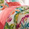 Greenland Home Tropics Palm Leaves Coastal Cotton Blend Quilt Set, 3-Piece King/Cal King, Coral view 4