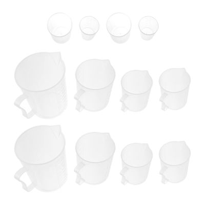 12pcs Measuring Cup Measuring Jug Plastic Mixing Cup Kitchen Measure Household Tools Measuring Tools Epoxy Cup Small Pouring Resin Measuring Pitcher Liquid Plastic Pot re-usable