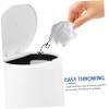 Cabilock Small Garbage Can Lid Push Mechanism Bedroom Trash Can Kitchen Bathroom Plastic Easy to Open view 2