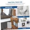 Cabilock Small Garbage Can Lid Push Mechanism Bedroom Trash Can Kitchen Bathroom Plastic Easy to Open view 3