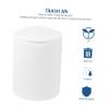 Cabilock Small Garbage Can Lid Push Mechanism Bedroom Trash Can Kitchen Bathroom Plastic Easy to Open view 4