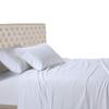 100% Egyptian Cotton 600 Thread Count 6 Pc Bed Sheets-Queen Size, Deep Pocket Upto 18-20'' Sheet Set,White Stripe view 1