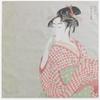 Furoshiki traditional Japanese fabric - Bento lunch wrapping cloth Bandana - Medium 18.9 x 18.9 inches, Hand towel: with Ukiyo-e art Motif (UTAMARO Woman blowing a beadro) view 1