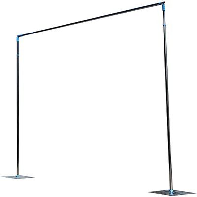 Adjustable Curved Pipe and Drape Backdrop Support Kit w/Weighted Steel Base Telescopic Pole Pipe Drape Balloon Column Arch Curtain Frame Set Design for Ceremony Birthday Party (10ft X 10ft, Sliver)
