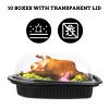 Luxshiny Disposable Roasted Chicken Box with Lid 10.24X7.68X3.54 Inches Take-Out Food Container Heat Resistant Food Grade Plastic for Restaurant and Home Use view 4