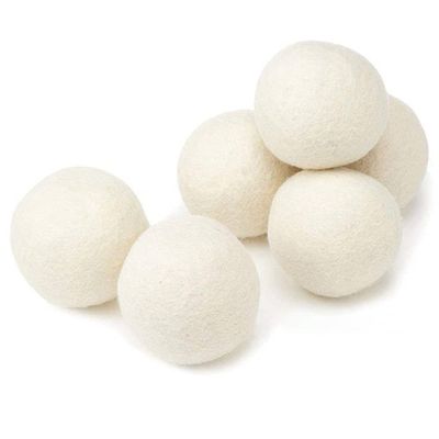 6pcs Natural Reusable Laundry Drying Balls Practical Environmentally Friendly Home Wool Dryer White Balls for Clothes