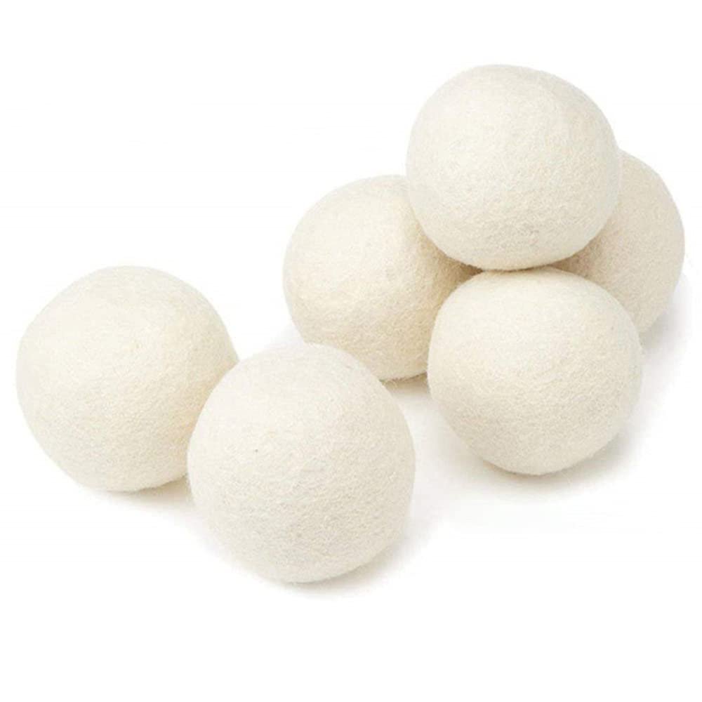 6pcs Natural Reusable Laundry Drying Balls Practical Environmentally Friendly Home Wool Dryer White Balls for Clothes