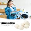 6pcs Natural Reusable Laundry Drying Balls Practical Environmentally Friendly Home Wool Dryer White Balls for Clothes view 2