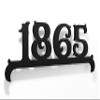 Art Nouveau 2 Modern House Numbers - Black with Black Acrylic - Contemporary Home Address - Number Sign - Door Number - Room Number (2 Numbers 4" / 10 cm, Matte Black) view 2