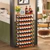 Sonyabecca 48 Bottles Wine Rack Freestanding Floor with Wood Top, 8 Tier Wine Bottle Holder, Wine Storage for Kitchen Pantry, Tall Wine Bar Stand Shelf Display 25.2''L X 10.7''W X 47.2''H view 2