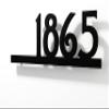 Art Nouveau 3 Modern House Numbers - Black with Black Acrylic - Contemporary Home Address - Number Sign - Door Number - Room Number (3 Numbers 6" / 15 cm, Matte White) view 3