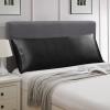 Ersmak Satin Body Pillow Cover, 20x54 Inches Black Ultra Soft Satin Body Pillow Case for Hair and Skin, Silky Slip Cooling Long Side Satin Body Pillow Pillowcase with Envelope Closure view 2