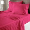 100% Egyptian Cotton 600 Thread Count 7 Pc Bed Sheets-Split King Size, Deep Pocket Upto 18-20'' Sheet Set,Hot Pink Stripe view 1