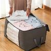 4 Pack Foldable Large Storage Bags 28 x 20 x 12 (L x W x H) inch for Comforter Quilt Blanket Clothes with Clear Window & Handles - Easy to Fit King Size Comforter Set - Closet Under Bed Organizer view 3