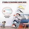 KDOR Clear Plastic Shoe box Organizer, 3 Pack Stackable Sneaker Boxes, Transparent Display Case with Magnetic lid, Tidy Home & Office Closet Storage view 4