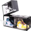 KDOR Clear Shoe Boxes Stackable, 3 Pack Shoe Storage Box with Lids Magnetic Door, Clear Sneaker Storage Acrylic Boxes for Display, Fit Shoe Size Up to US 15 view 1
