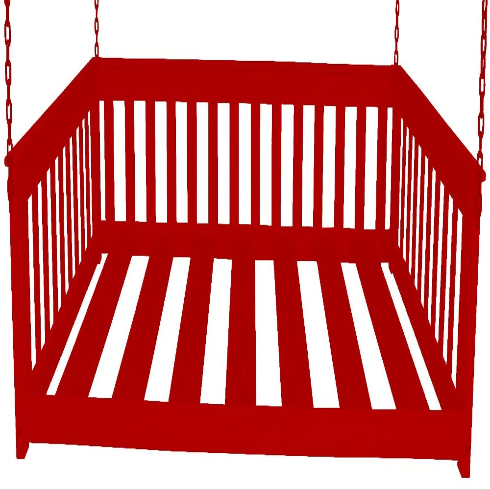 Pine Full Mission Hanging Daybed with Chain, Tractor Red