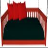 Pine Full Mission Hanging Daybed with Chain, Tractor Red view 2