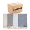 Arkwright Common Ground Bulk Blankets - Pack of 12 - Reversible 100% Cotton All Season Lightweight Couch Bed Throws for Wedding Guests, Travel, and Outdoor Events, 50 x 70 in, Checkered view 1