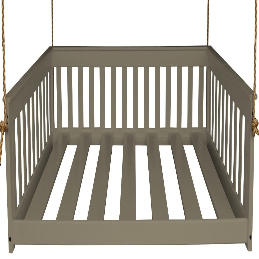 Furniture Barn USA Pine Full Mission Hanging Daybed with Rope, Graphite