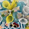Good Times and Tan Lines Handmade Deco Mesh Summer Wreath. Available in 24 inch and 28 inch diameters. view 3