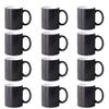 12pcs 11oz Sublimation AAA Quality Coffee Changing Color Mugs Blanks, Red, Blue and Black (Black) view 1