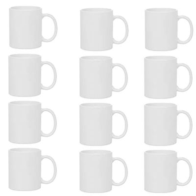 12pcs 11oz Sublimation Coffee Mugs Blanks, Plain White , AAA Quality (White), (SBM-11IMC)