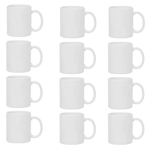 12pcs 11oz Sublimation Coffee Mugs Blanks, Plain White , AAA Quality (White), (SBM-11IMC)