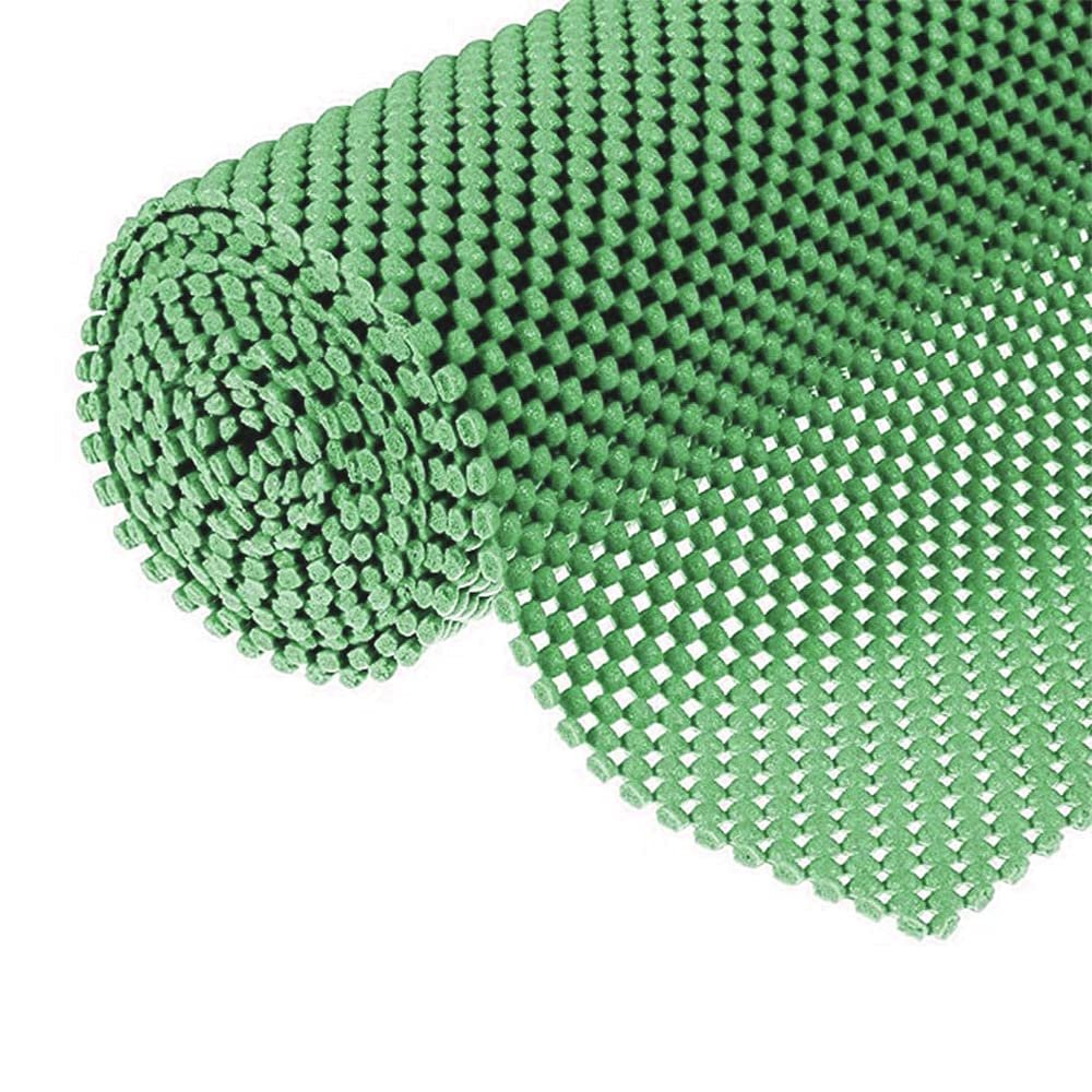 Shelf Liner Drawer Liner Non-Slip Mat Shelves Liners 12" X6.5 Grid Pattern PVC Non-Adhesive Grip Liner Anti-Slip Mat for Kitchen Cabinets Wire Shelving Pantry Dresser Refrigerator (Green)
