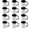 12pcs 11oz Sublimation Coffee Mugs Blanks,Two Tone Color, AAA Quality (Black) view 1