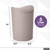 Superio Mini Bathroom Trash Can with Lid, Modern Mini Waste Bin with Swing Lid (1 1/2 Gallon, 6 Liter) Plastic Garbage Can for Kitchen, Bathroom, Bedroom, Office, Under Desk (1, Taupe) view 2