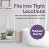 Superio Mini Bathroom Trash Can with Lid, Modern Mini Waste Bin with Swing Lid (1 1/2 Gallon, 6 Liter) Plastic Garbage Can for Kitchen, Bathroom, Bedroom, Office, Under Desk (1, Taupe) view 3