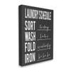 Stupell Industries Laundry Schedule Sign Funny Black White Cleaning Guide view 1