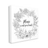 Stupell Industries Please Wash Your Hands Sign Floral Wreath Linework Canvas Wall Art view 1