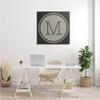 Stupell Industries Modern M Initial Circular Elevator Key Shape Canvas Wall Art view 2