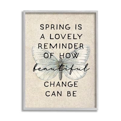 Stupell Industries How Beautiful Change Can Be Quote Spring Butterfly