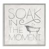 Stupell Industries Vintage Bathroom Soak in The Moment Phrase, Designed by Nina Pierce Gray Framed Wall Art, 24 x 24, Off- White view 1